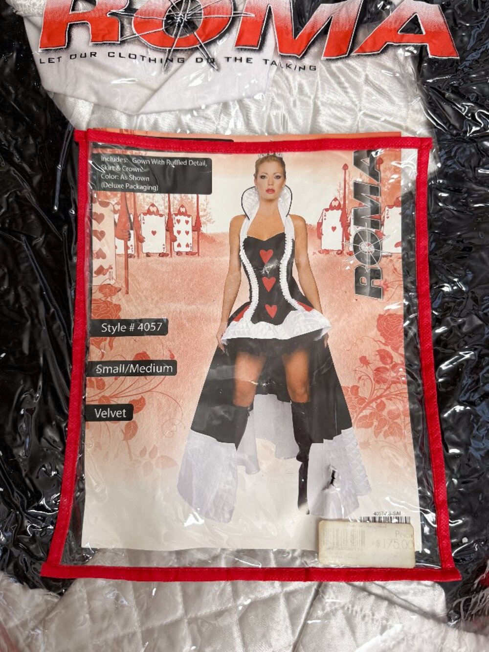 Roma Enchanting Queen of Hearts Deluxe Costume High Low Dress up 2000’s S/M